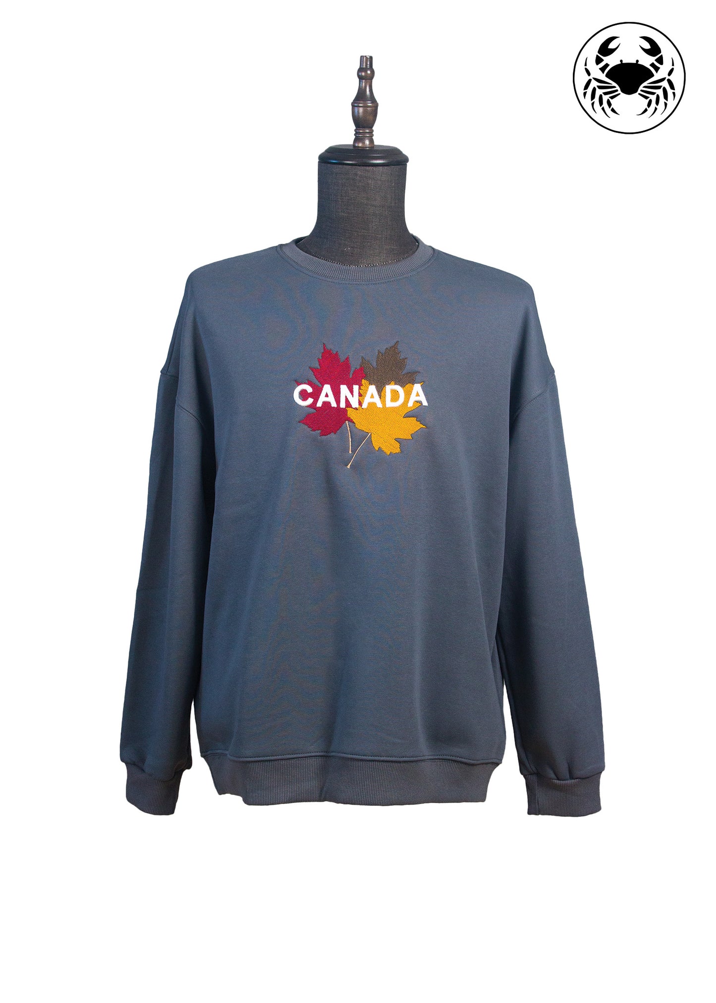 Canadian Pride Embroidered Sweatshirt – Cozy Fleece, 3D Puff Maple Leaf Design – Karkata NC Boutique