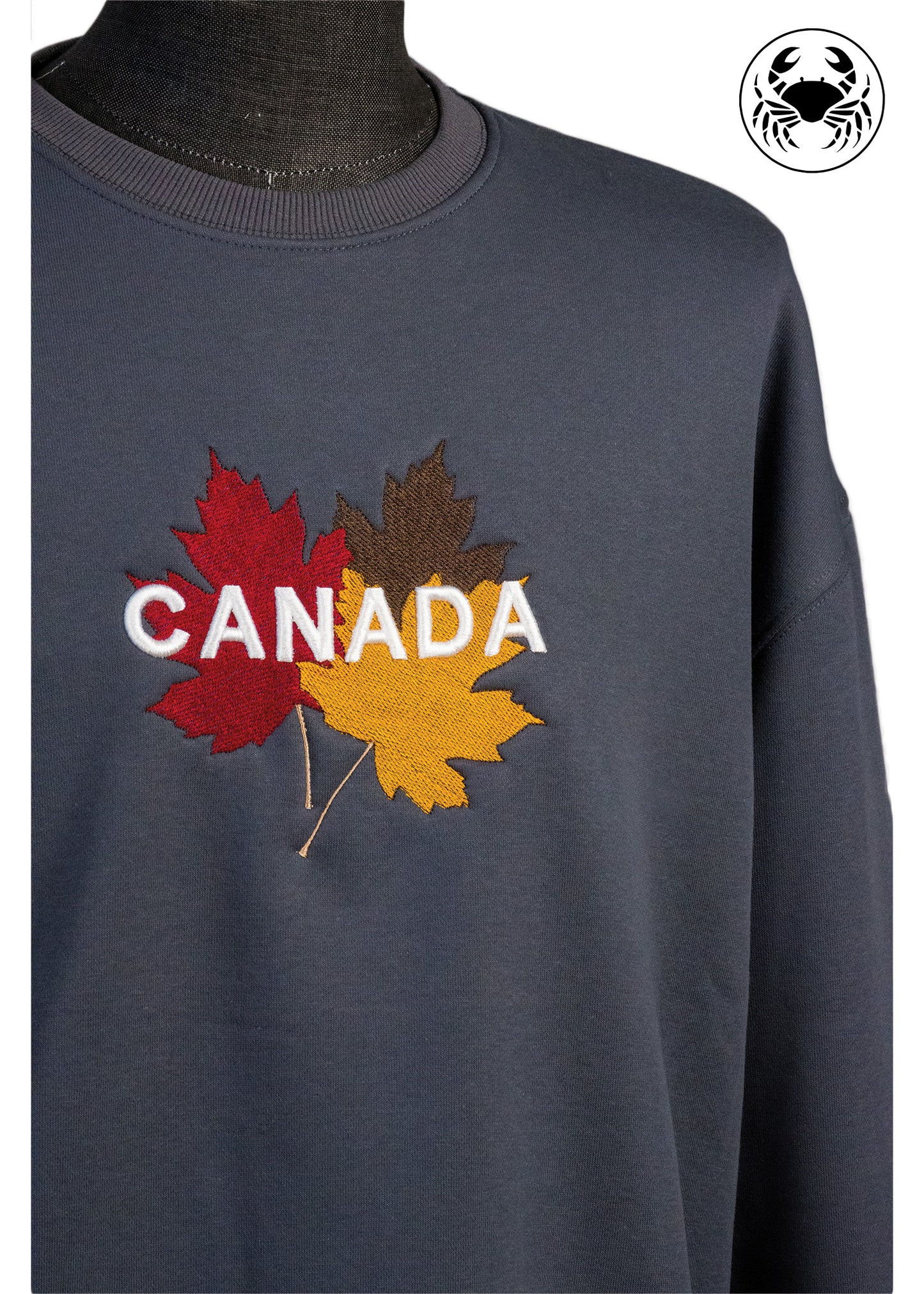 Canadian Pride Embroidered Sweatshirt – Cozy Fleece, 3D Puff Maple Leaf Design – Karkata NC Boutique