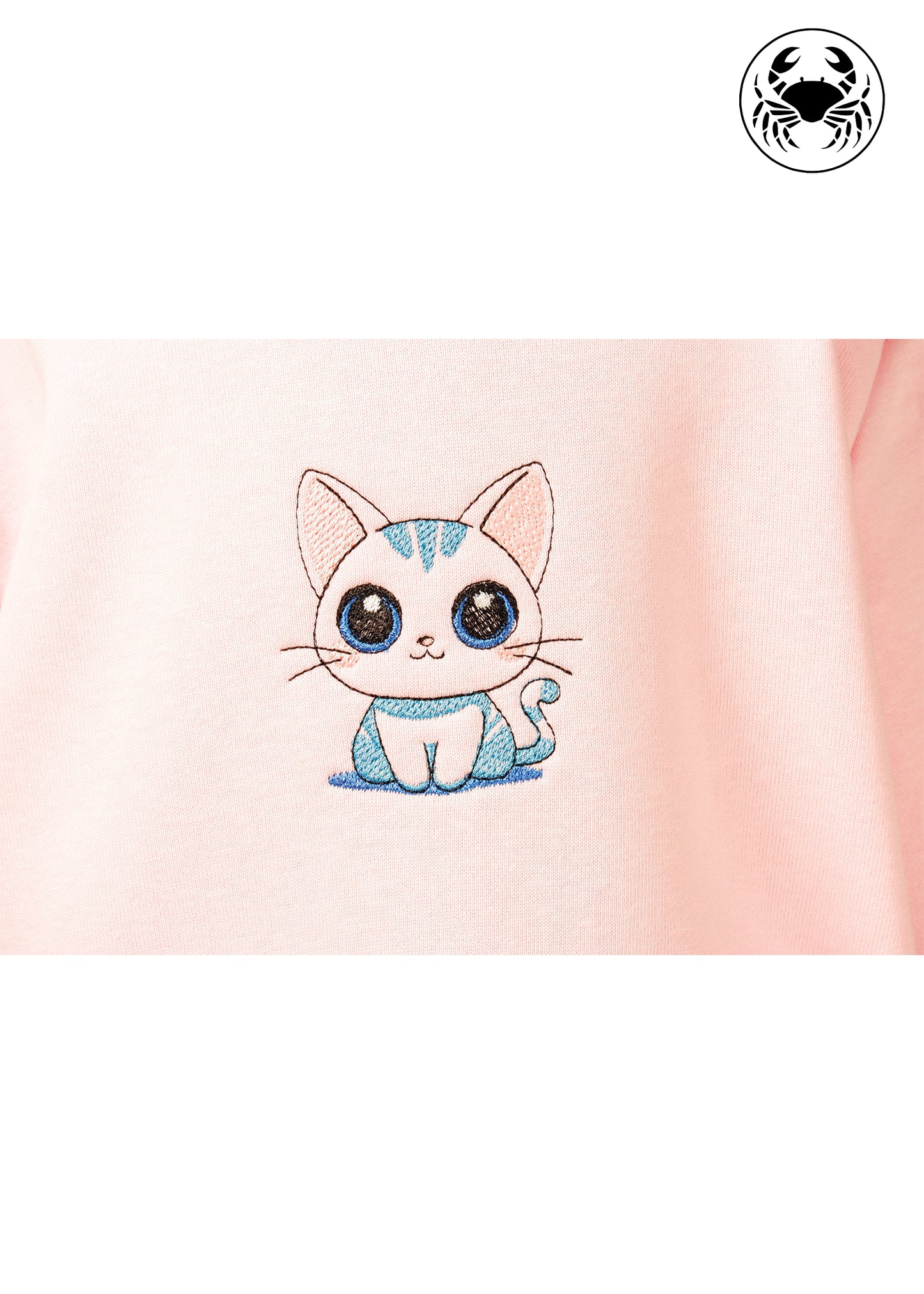 Embroidered Hoodie for Kids - Cute Kitty